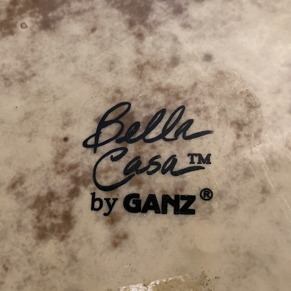 Bella Casa by Ganz ceramic neutral beige tan snowman Christmas platter. Believe - Picture 7 of 9